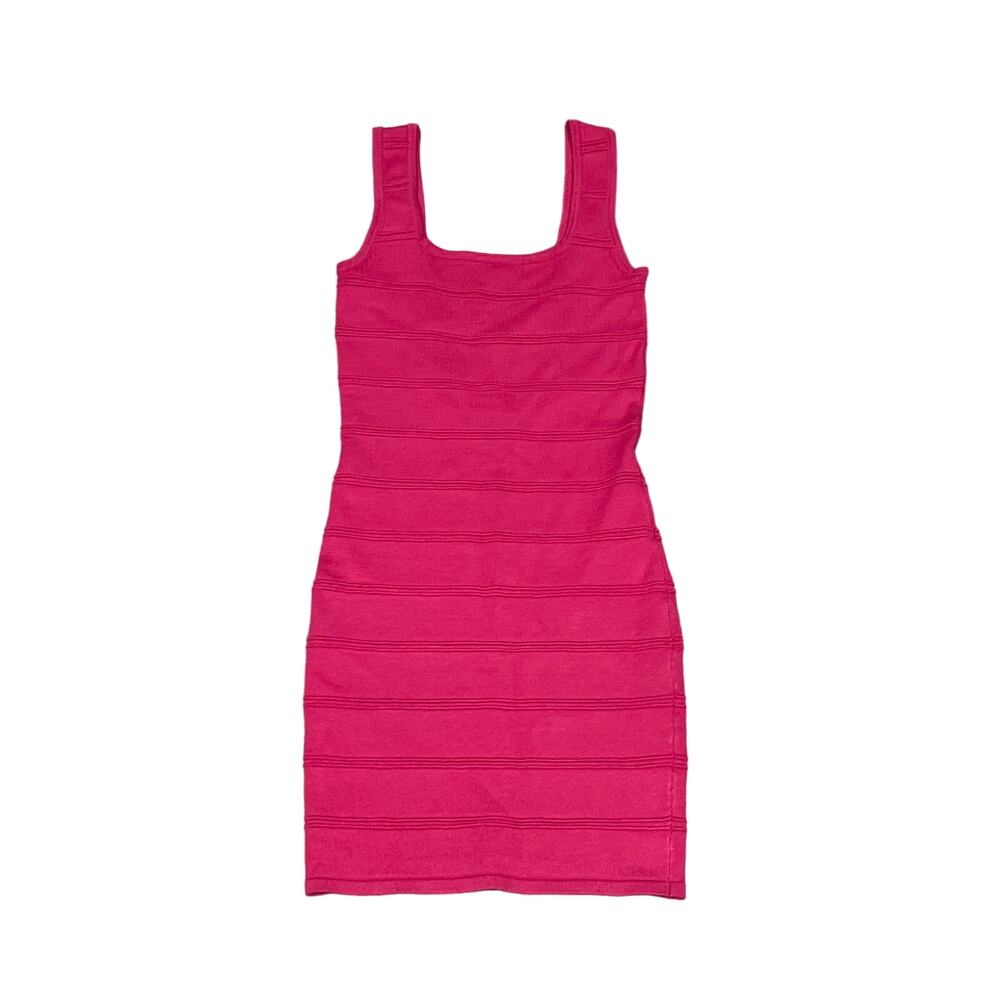 Say What, Pink w/ Black Strap Rayon Blend Dress, Size S, KB49